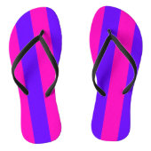 Retro Neon Hot Pink en Paarse Teenslippers (Voetbed)