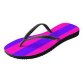 Retro Neon Hot Pink en Paarse Teenslippers (Schuin)