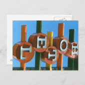 Retro  Neon Hotel/Motel Sign Briefkaart (Voorkant / Achterkant)