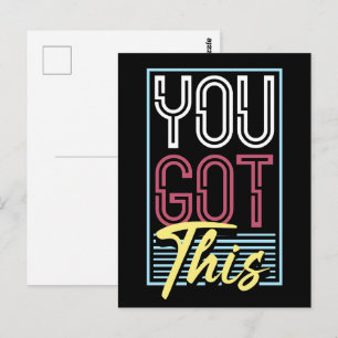 Retro Neon "Je Krijgt Dit" Motiverende Typografie Briefkaart