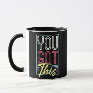 Retro Neon "Je Krijgt Dit" Motiverende Typografie Mok