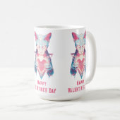 Retro Neon Kat Valentijnsdag  Koffiemok (Voorkant rechts)