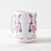 Retro Neon Kat Valentijnsdag  Koffiemok (Voorkant links)