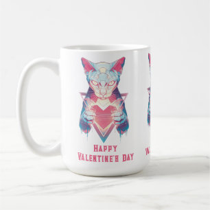 Retro Neon Kat Valentijnsdag Koffiemok