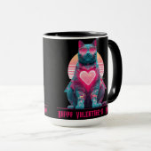 Retro Neon Kat Valentijnsdag Mok (Voorkant rechts)