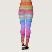 Retro Neon kleuren patroon Leggings (Achterkant)