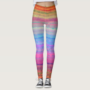 Retro Neon kleuren patroon Leggings