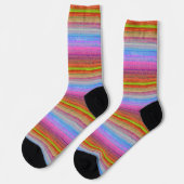 Retro Neon kleuren patroon Sokken (Links)