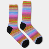 Retro Neon kleuren patroon Sokken (Rechts)