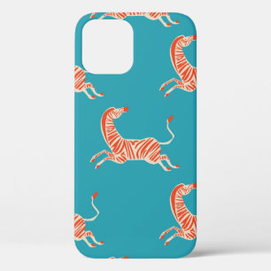  retro neon kleurenillustratie Zebra motief  Case-Mate iPhone Case