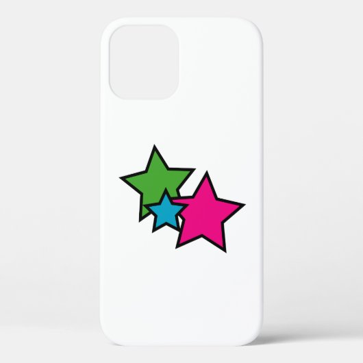 Retro Neon Kleurrijke Sterren Geometrisch Case-Mate iPhone Case (Achterkant)