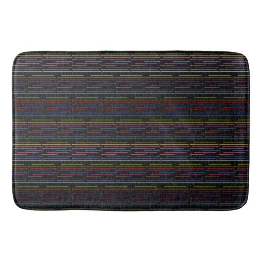 Retro Neon Lines Retro Stijl Badmat (Voorkant)