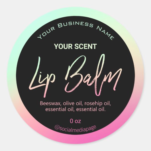 Retro Neon Lip Balm Labels (Voorkant)
