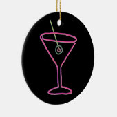 Retro Neon Martini Happy Hour Ornament (Rechts)