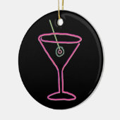 Retro Neon Martini Happy Hour Ornament (Links)