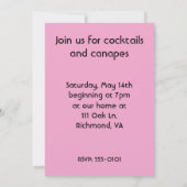 Retro Neon Martini Happy Hour Party Uitnodiging (Achterkant)