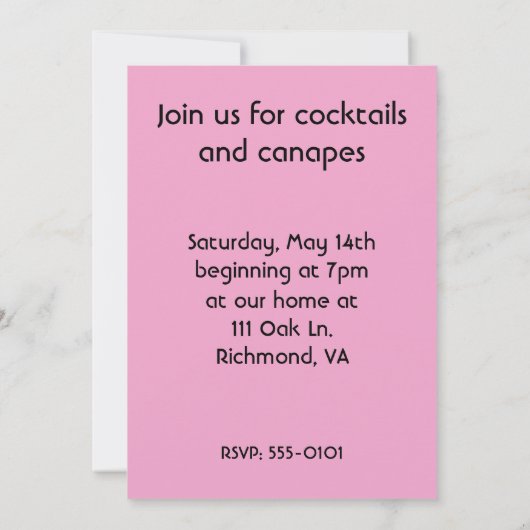 Retro Neon Martini Happy Hour Party Uitnodiging (Achterkant)