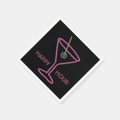 Retro Neon Martini Happy Hour servetten (Hoek)