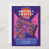 Retro neon muziek electro verjaardag kaart (Voorkant)