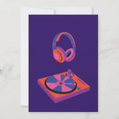 Retro neon muziek electro verjaardag kaart (Achterkant)