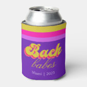 Retro Neon Paarse Bachelorette Feestje Blikjeskoeler (Blikje Voorkant)