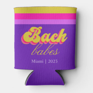 Retro Neon Paarse Bachelorette Feestje Blikjeskoeler