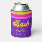 Retro Neon Paarse Bachelorette Feestje Blikjeskoeler (Blikje Achterkant)