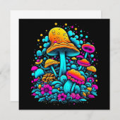 Retro Neon Paddenstoelen en Bloemen Ai Art (Voorkant / Achterkant)
