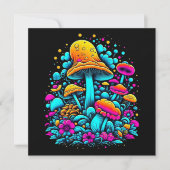 Retro Neon Paddenstoelen en Bloemen Ai Art (Voorkant)