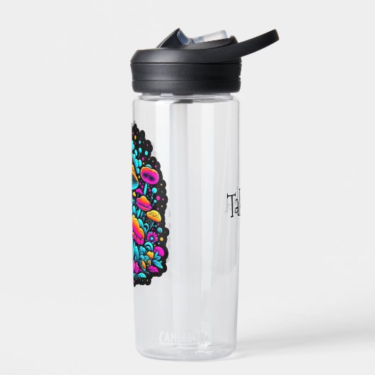 Retro Neon Paddenstoelen en Bloemen Waterfles (Links)