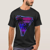 Retro Neon Palm Trees Triangle T-shirt (Voorkant)