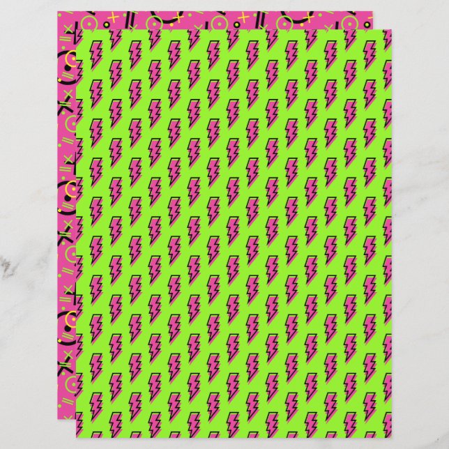 Retro Neon Pattern van 80/90 (Voorkant / Achterkant)