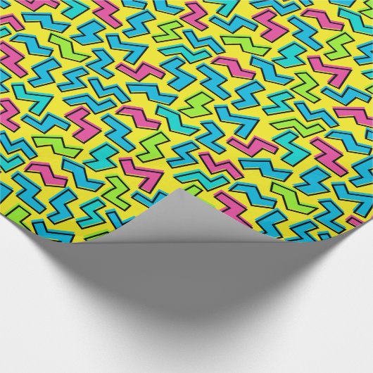 Retro Neon Pattern van 80/90 Cadeaupapier (Hoek)