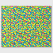 Retro Neon Pattern van 80/90 Cadeaupapier (Vlak)