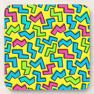 Retro Neon Pattern van 80/90 Drankjes Onderzetter