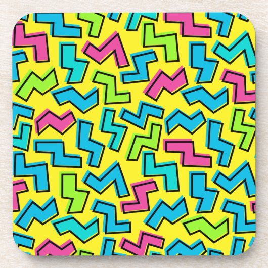 Retro Neon Pattern van 80/90 Drankjes Onderzetter (Voorkant)