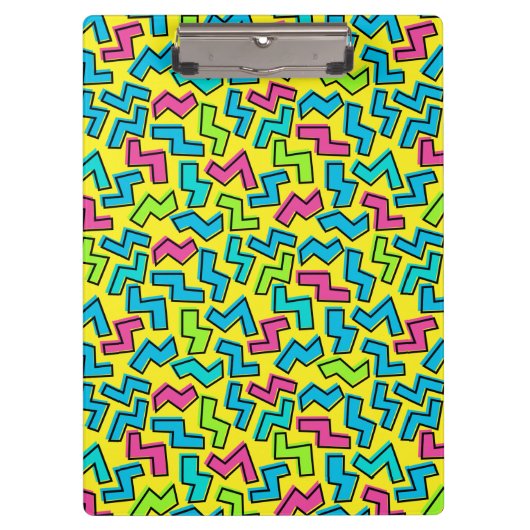 Retro Neon Pattern van 80/90 Klembord (Voorkant)