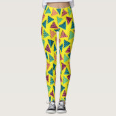 Retro Neon Pattern van 80/90 Leggings (Voorkant)