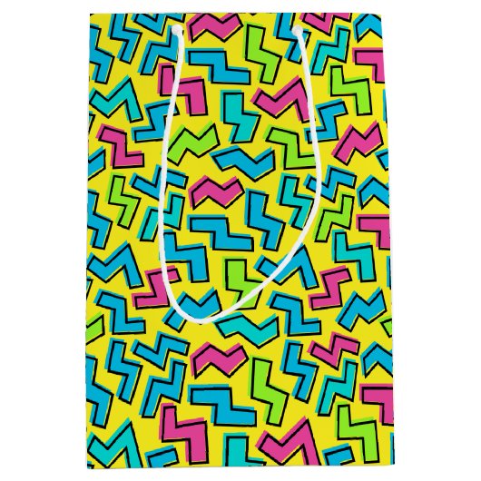 Retro Neon Pattern van 80/90 Medium Cadeauzakje (Voorkant)