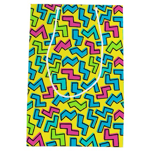Retro Neon Pattern van 80/90 Medium Cadeauzakje (Achterkant)