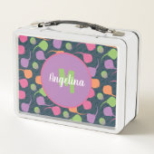 Retro Neon Pijlrog Metaal Lunchbox (Achterkant)