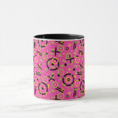 Retro Neon Pink Doodle Pattern van 80 en 90 Mok (Midden)