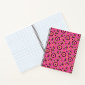 Retro Neon Pink Doodle Pattern van 80 en 90 Notitieboek (Binnen)