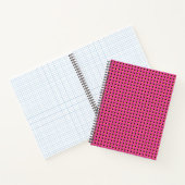 Retro Neon Pink Stippen Pattern (80-90-inch) Notitieboek (Binnen)