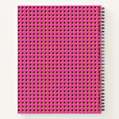 Retro Neon Pink Stippen Pattern (80-90-inch) Notitieboek (Achterkant)