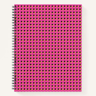 Retro Neon Pink Stippen Pattern (80-90-inch) Notitieboek
