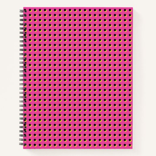 Retro Neon Pink Stippen Pattern (80-90-inch) Notitieboek (Voorkant)