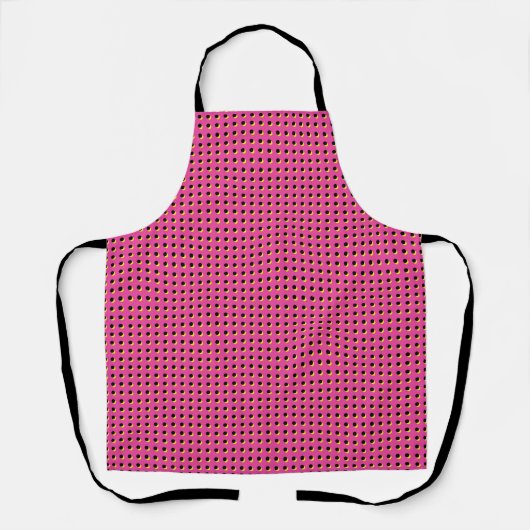 Retro Neon Pink Stippen Pattern (80-90-inch) Schort (Voorkant)