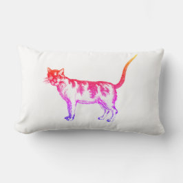 Retro Neon Pop Art Kat Kussen