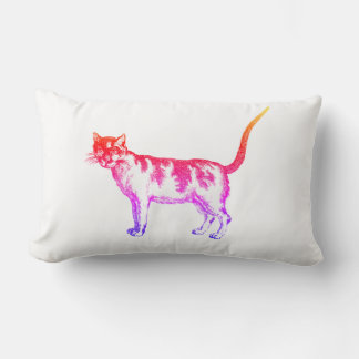 Retro Neon Pop Art Kat Kussen